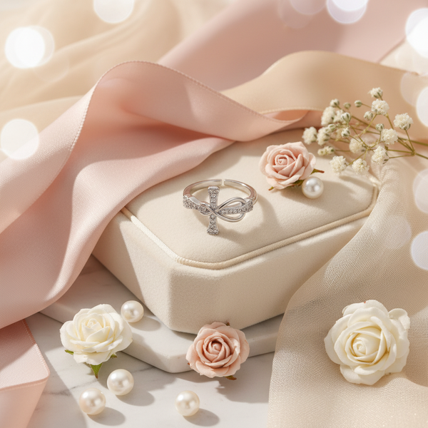 Simple Color Matching Copper Ring Fashion Cross Evil Rings For Women