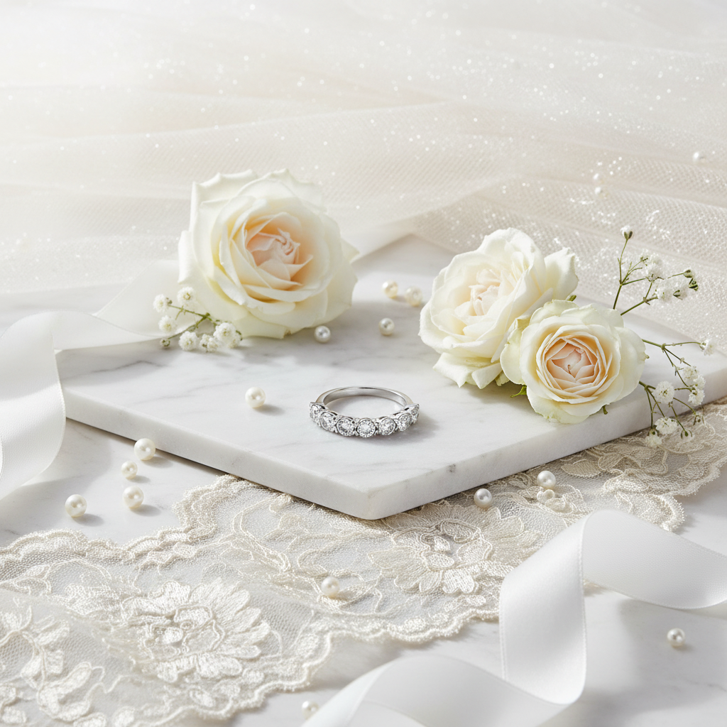 TK2182 - High polished (no plating) Stainless Steel Ring with AAA