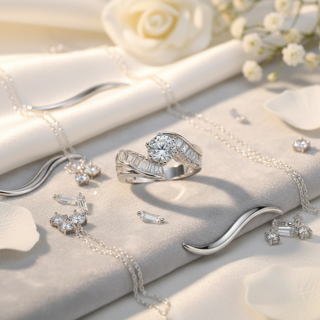 Jewelry background for bypass ring