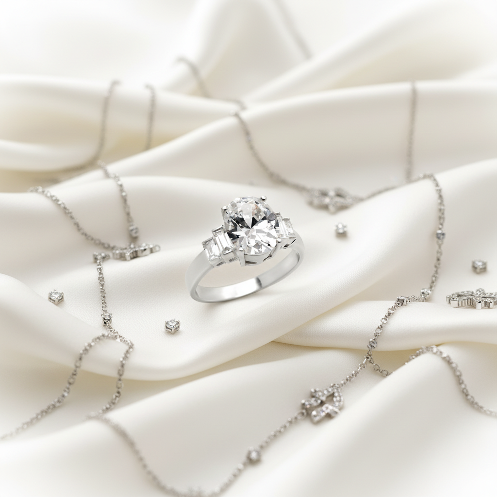 30305 - High-Polished 925 Sterling Silver Ring with AAA Grade CZ  in Clear