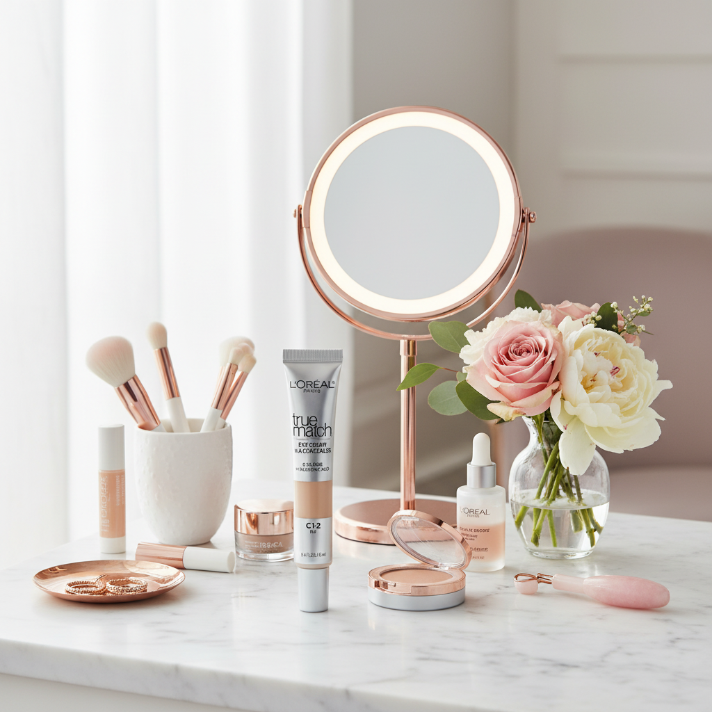 L'Oreal Concealer with Beauty Background