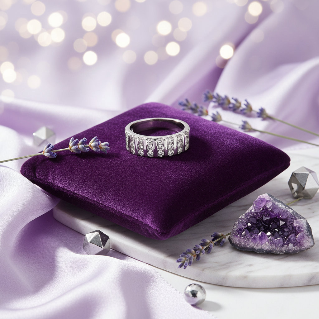 3W488 - Rhodium Brass Ring with AAA Grade CZ  in Clear